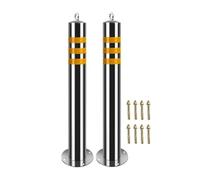Bolardo Fijo De Acero Inoxidable Para Entrada, Poste De Barrera De Seguridad Reflectante, Poste De Guardia De Estacionamiento Anticolisión Para Lote De Garaje En La Calle(2 pack,H 75cm/29.5in)