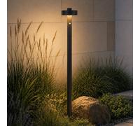 Bolardo luminoso LED Lucande Nirella, 100 cm, negro, CCT, con sensor