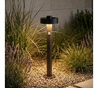 Bolardo luminoso LED Lucande Nirella, 60 cm, negro, CCT, con sensor
