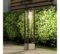 Bolardo luminoso Lucande Kalisa, E27, IP44, 70 cm, gris, metal