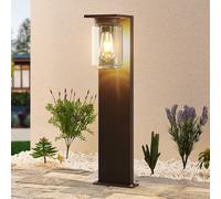 Bolardo luminoso Lucande Semka, 65 cm, antracita, cristal, aluminio