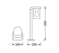 Bolardo luminoso OSRAM ENDURA CLASSIC CASCADE 50 cm gris oscuro/transparente