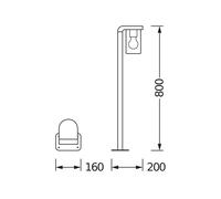 Bolardo luminoso OSRAM ENDURA CLASSIC CASCADE 80 cm gris oscuro/transparente