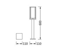 Bolardo luminoso OSRAM ENDURA CLASSIC FRAME, gris oscuro, 60 cm IP44