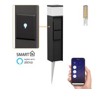 Bolardo luminoso PODEL con pica de suelo para exterior Smart Home 39cm negro 2 [EEK: D]