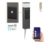 Bolardo luminoso PODEL con piqueta de suelo para exterior Smart Home 39cm [EEK: E]