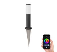 Bolardo luminoso PORU negro piqueta de suelo para exterior acero inoxidable [EEK: F]