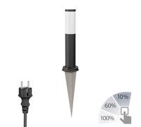 Bolardo luminoso PORU negro piqueta de tierra 2m cable para exterior acero [EEK: D]