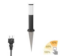 Bolardo luminoso PORU negro piqueta de tierra 2m cable para exterior acero [EEK: D]