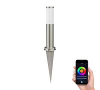 Bolardo luminoso PORU piqueta de suelo para exterior acero inoxidable redondo [EEK: F]