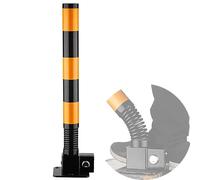 Bolardos de aparcamiento, Bloqueo de estacionamiento con poste resorte, bolardo interceptor plegable, barreras delineadoras resistentes(Black Yellow)