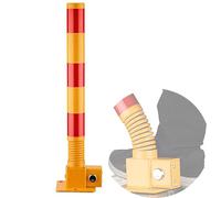 Bolardos de aparcamiento, Bloqueo de estacionamiento con poste resorte, bolardo interceptor plegable, barreras delineadoras resistentes(Red Yellow)