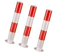 Bolardos de estacionamiento de acero inoxidable, paquete de 3 postes de seguridad para entrada, resistentes, para estacionamiento, 8,9 x 75 cm, bloqueadores de parque al aire libre