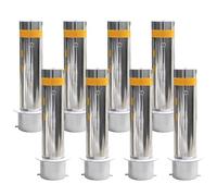 Bolardos de estacionamiento de acero inoxidable resistentes, Poste delimitador de tráfico, poste de barrera para carriles de calle de comunidades residenciales(Yellow - 8 PCS)