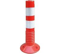 Bolardos de estacionamiento fijos de goma blanda, de alta visibilidad, amarillos y rojos, for bloquear vehículos y entradas de vehículos en zonas residenciales.(Red+white,45cm)