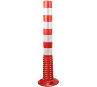 Bolardos de estacionamiento fijos de goma blanda, de alta visibilidad, amarillos y rojos, for bloquear vehículos y entradas de vehículos en zonas residenciales.(White+red,45cm)
