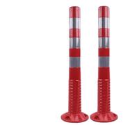 Bolardos de estacionamiento flexibles: cono reflectante for control de multitudes y gestión del tráfico(Red and Silver,4Pack)