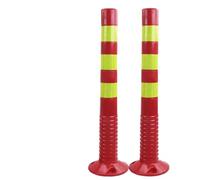 Bolardos de estacionamiento flexibles: cono reflectante for control de multitudes y gestión del tráfico(Red and Yellow,4Pack)