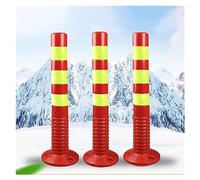 Bolardos de estacionamiento reflectantes de 3 piezas: postes de control de tráfico duraderos for gestión de multitudes y carreteras(Red and Yellow)