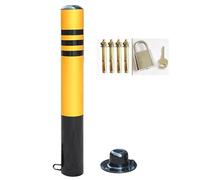 Bolardos de señalización de tráfico, Removable Parking Bollards, Barrier with Base,Bolts & Lock Included,Yellow & Black(1pcs,76 * 750MM/3 * 29.5IN)