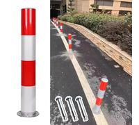 Bolardos de tráfico de acero galvanizado: postes de seguridad duraderos de 40, 60 y 75 cm for entradas de vehículos, estacionamientos y cruces peatonales.(1 Pcs 7.6x60cm/3x23.6inch)