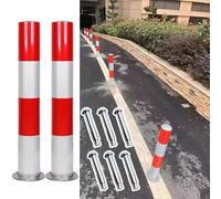 Bolardos de tráfico de acero galvanizado: postes de seguridad duraderos de 40, 60 y 75 cm for entradas de vehículos, estacionamientos y cruces peatonales.(2 Pcs 7.6x60cm/3x23.6inch)