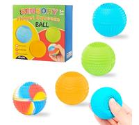 Bolas Anti-Estrés para Adultos y Niños, Pack 4 Unidades Juguetes Fidget Sensoriales con 10 Texturas, Bolitas de Silicone Sin Imanes para Autismo TDAH y Alivio de Ansiedad, Juguetes Sensoriales Autismo