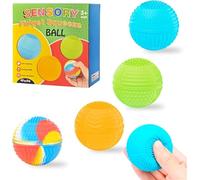 Bolas Anti-Estrés para Adultos y Niños, Pack 4 Unidades Juguetes Fidget Sensoriales con 10 Texturas, Bolitas de Silicone Sin Imanes para Autismo TDAH y Alivio de Ansiedad, Juguetes Sensoriales Autismo