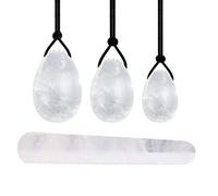 Bolas antiestrés de masaje de huevo Yoni de cuarzo rosa para mujer, ejercicio de Kegel, bola de geisha de heno, juego de varita Yoni, ajuste de huevo de Jade tipo 11