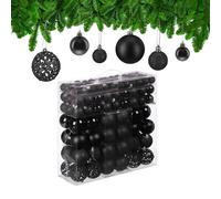 Relaxdays Set de 150 bolas de árbol de Navidad negro,plata