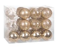 Bolas árbol Navidad set de 24 champán 8cm diámetro