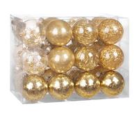 Bolas árbol Navidad set de 24 oro 8cm diámetro