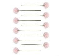 Bolas artificiales de crisantemo, 32 cm de alto, 10 o 12 piezas, arreglo floral para decoración del hogar, mantenimiento sin agua, interiores modernos y tradicionales (rosa claro)