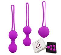 Bolas Chinas Suelo Pelvico de Silicona Medica Bolas Chinas Terapeuticas Masajeador de la Salud Kegel Ejercitador Vibrador Kegel Balls para Mujer (Púrpura)