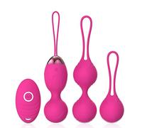 Bolas Chinas Suelo Pelvico de Silicona Medica Bolas Chinas Terapeuticas - Masajeador de la Salud Kegel Ejercitador Vibrador Kegel Balls para Mujer Control a Distancia (Rosa)