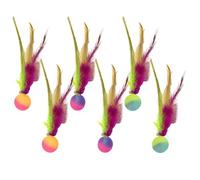 Bolas compactas para Gatos, Bolas inflables interactivas, Juguetes de Ejercicio Ligeros con Plumas de Gato para Ejercicio, Gatito de Interior Aburrido, 2 x 8 cm, Multicolor