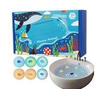 Bolas con burbujas infantiles para el baño - Seis piezas limpiador de piel con un juguete dentro,Bola para baño con diseño temático marino | para Cuidado Personal, Spa, Relajación, Hogar, Viajes, Aseo