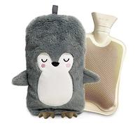 Bolas de Agua Grande Pingüino, Bolsa de Agua Caliente 2L, Bolsa Agua Caliente Peluche, Bolsas Agua Caliente Antifugas, Botella de Agua Caliente Calienta Camas Saco Mantener Termico Blanda Regalo