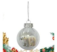 Bolas de animales 3D para decoración del día festivo, 7 cm, bola de Navidad colgante en forma de animal, colección de animales Wonders, colgante transparente de ABS para colgar, para pared, estudio