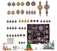 Bolas de árbol de Navidad, Bronce marrón Cobre, Juego de Bolas Festivas para decoración del árbol de Navidad, para decoración del hogar, Acción de Gracias, Invierno, Interior y