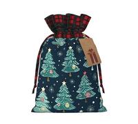 Bolas de árbol de Navidad con estampado de estrellas y cordón de Navidad, bolsas de regalo ecológicas para necesidades festivas de cumpleaños