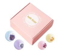 Bolas de baño 4 piezas Dried Flower Body Wash Hidratante Bola de ducha para la relajación Self Care SPA Home Travel Bathroom Hotel Loofah Mesh Pouf depurador Large Sponge Set Kit