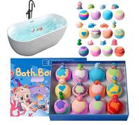 Bolas de baño con en su interior | 12 unidades refrescantes con espuma multicolor - Regalos para Cesta de Baño,Para familia, amigos, niños, niñas, hijos e hijas