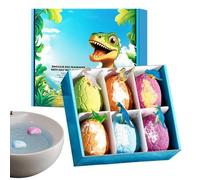 Bolas de Baño con en su Interior - 6 Piezas Temática Dinosaurios para Limpieza Corporal - Bolitas Efervescentes para Ducha | Regalos para Niñas, Cumpleaños, Vacaciones, Piscina, Hotel, Hogar, Guarderí