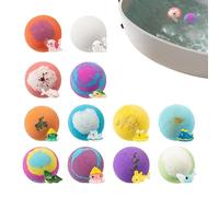 Bolas De Baño Con Juguetes En El Interior - 12 Piezas de arcoíris suave, refrescante y espumante | Bolas de baño que hacen burbujas con juguetes - Para adolescentes, familias, niños y niñas, hijos e h