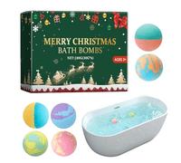 Bolas de baño de burbujas,Bolas de baño naturales | 6X Bola de Burbujas de Baño Refrescante | Bolas de baño relajantes de spa orgánico, sales de ducha de baño de burbujas navideñas para mujeres y