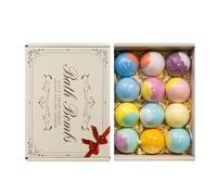 Bolas de baño para mujer - Productos de cuidado de baño de espuma natural, 12 unidades de bolas perfumadas de baño de sal - para ella, novia, madre, hogar, hotel, baño