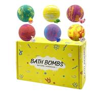 Bolas de baño para niños: 6 piezas de gaseosas perfumadas coloridas, juguetes de animales que brillan en la oscuridad de dibujos animados | Juego de bañera suave y suave, colección de