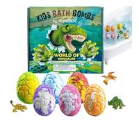 Bolas de Baño para Niños con en su Interior | Seis Unidades con Temática de Dinosaurios para la Limpieza Corporal - Set de Pastillas Efervescentes - Para regalo de cumpleaños, vacaciones, citas de jue