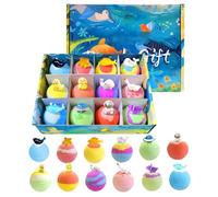 Bolas De Baño Para Niños Con Juguetes En El Interior | Paquete De 12 Piezas Para El Baño,Juego De Bolas Naturales | Para Niñas Cumpleaños Vacaciones Ducha Gabinete Servicios De Baño Hotel Casa